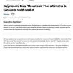 Supplements More Mainstream Than Alternative In