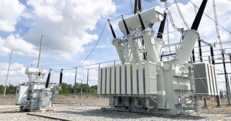 High voltage transformer in electrical substation. Source: Shutterstock