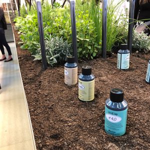 Davines’ booth was filled with plants and green areas that represented the company’s newly opened headquarters, Davines Village, also known as “the home of sustainable beauty.”